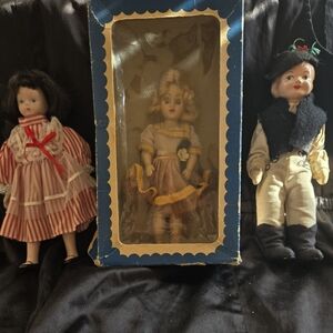Trio Of 3 Antique & Vintage Minature Dolls